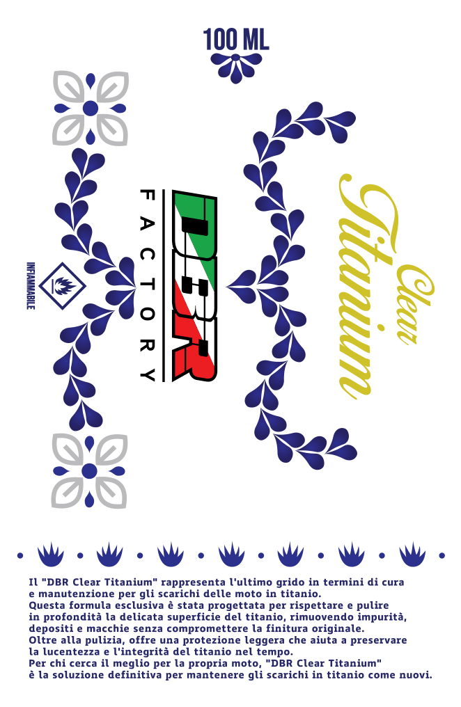 DBR Clear Titanium - Spray Detergente per Scarichi in Titanio e Acciaio - DBR Factory