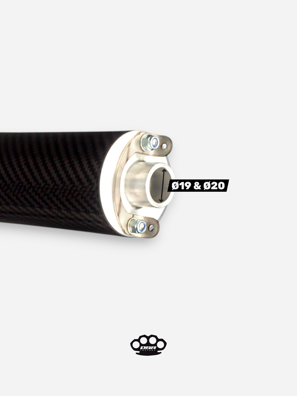 DBR Universal Moped Silencer 150mm and 190mm - Diameter 19mm and 20mm