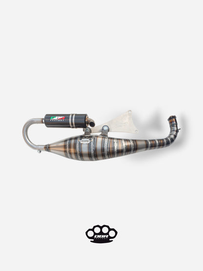 DBR Minarelli Horizontal Exhaust - Over Trofeo 90-100cc Exhaust