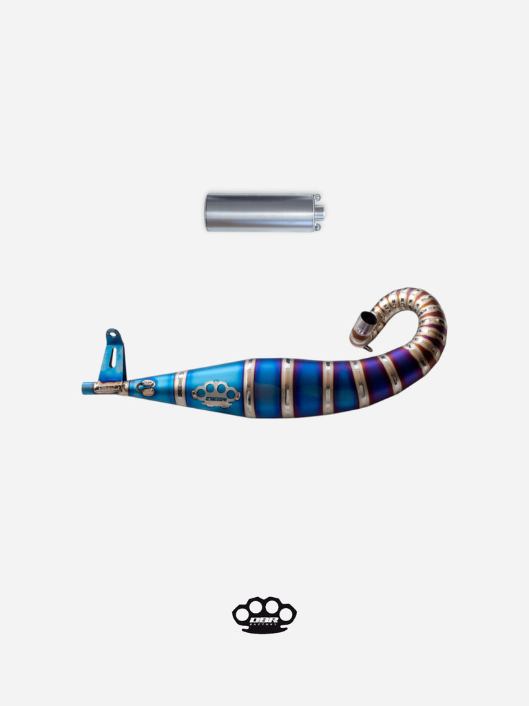DBR GP04 Multicolor Titanium Exhaust - Vespa and Gilera Moped