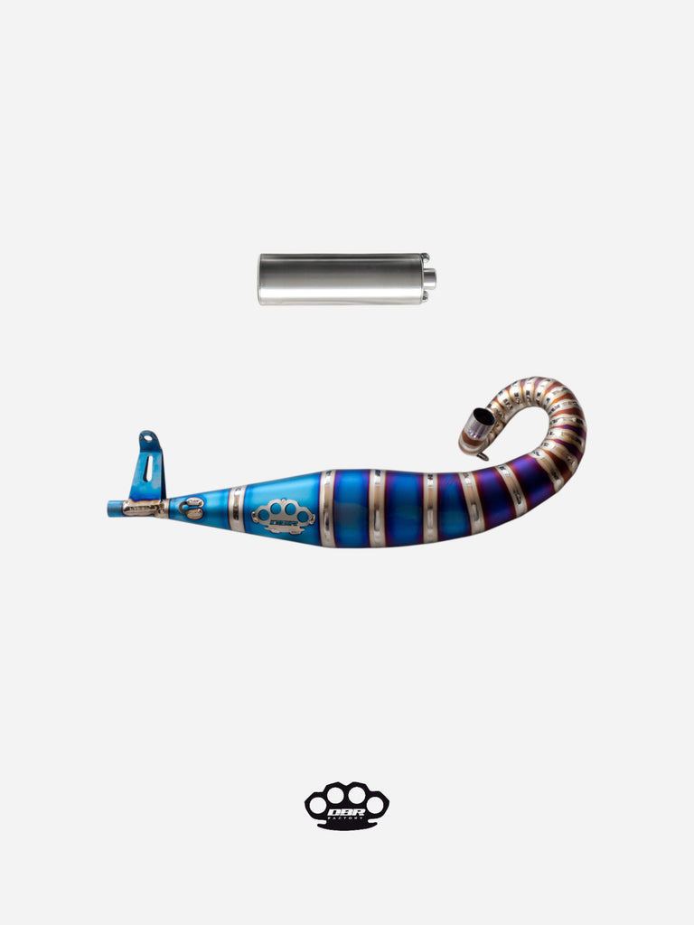 DBR GP04 Multicolor Titanium Exhaust - Vespa and Gilera Moped