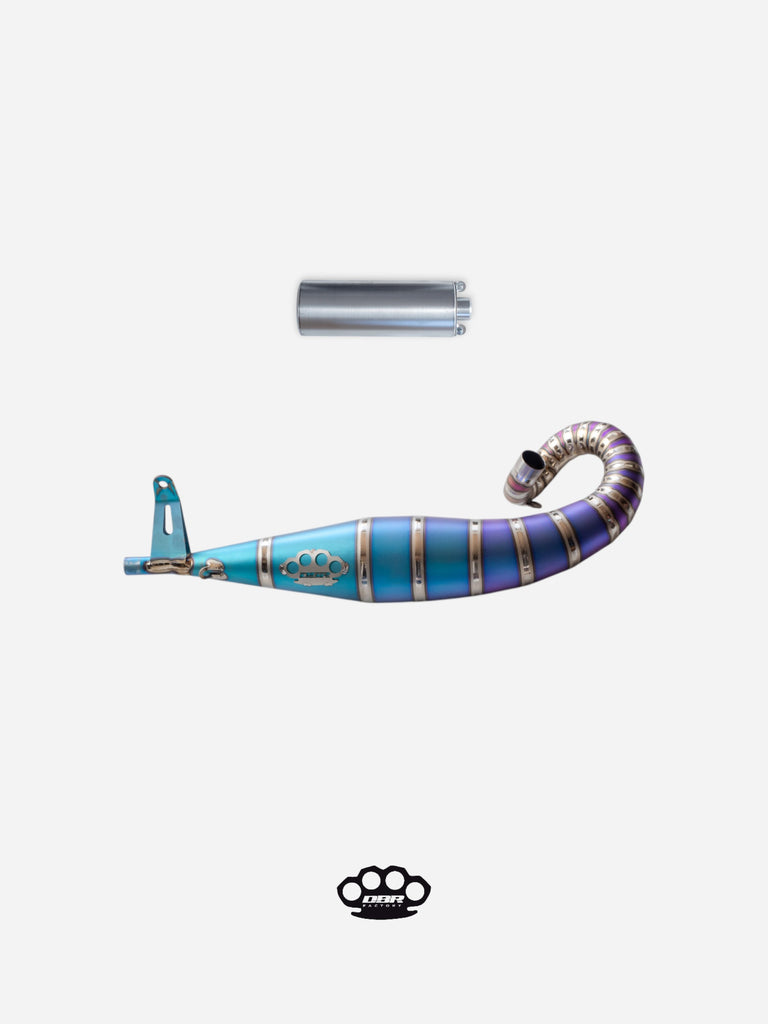 DBR GP04 Multicolor Titanium Exhaust - Vespa and Gilera Moped