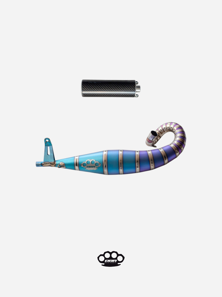 DBR GP04 Multicolor Titanium Exhaust - Vespa and Gilera Moped